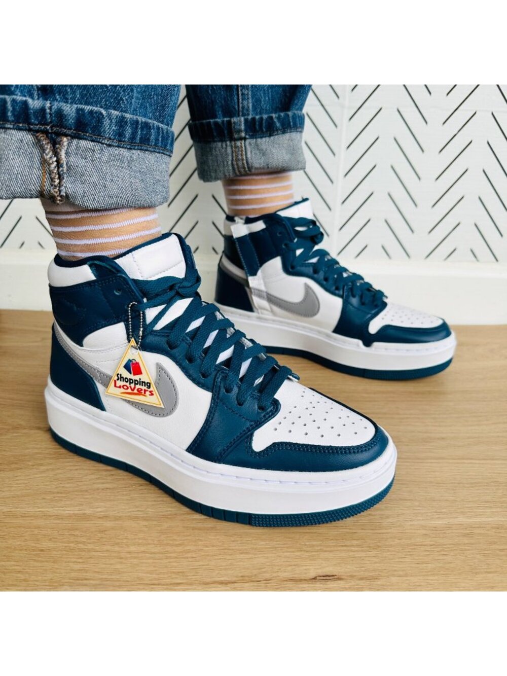 ⭐Rare Nike Air Jordan 1 Elevate Hi Women Shoes Sneaker 7.5 White Blue DN3253-401